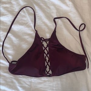 PINK Victoria’s Secret maroon halter swimsuit top